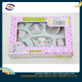Pretty pink ceramic square dinnerware Toy Tea Cup Set